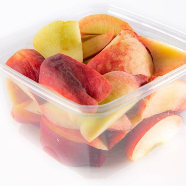 Cut up peaches
